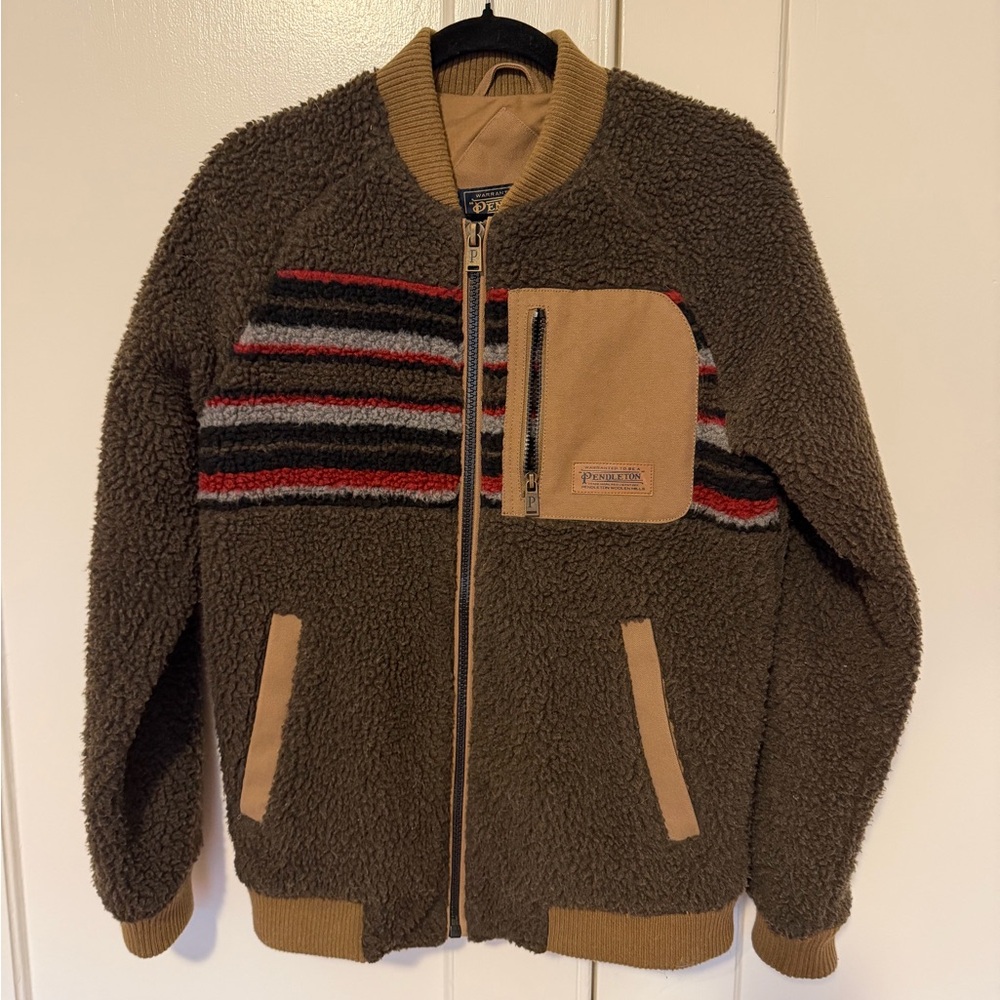 Pendleton Brown and Tan Bomber Jacket - image 2